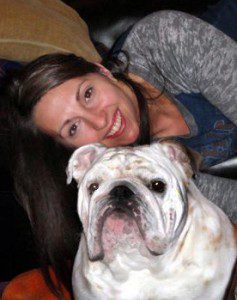 Carrie with dog