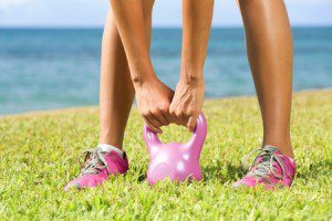 Kettle bell outside workout